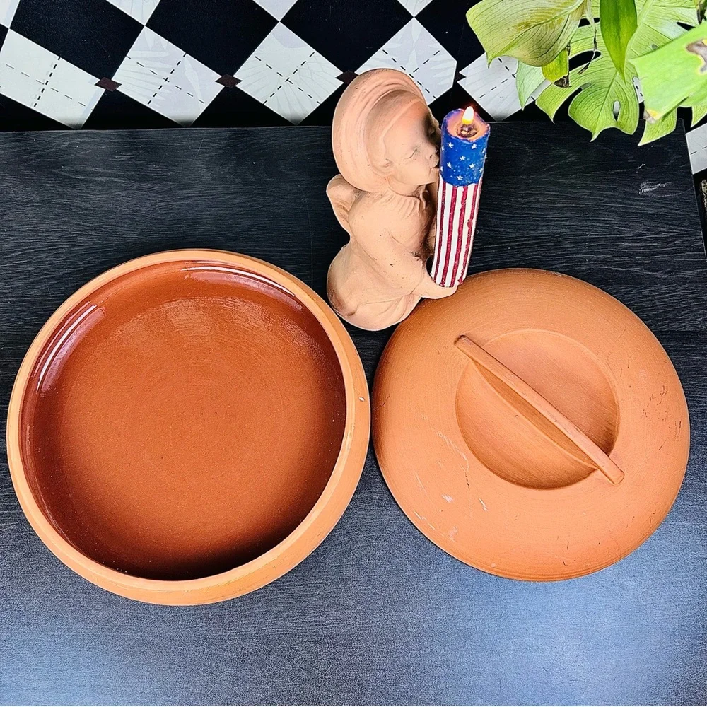Large Terracotta Lidded‎ Casserole Studio Kitchen Pottery Luxe Bortner $ Bortner